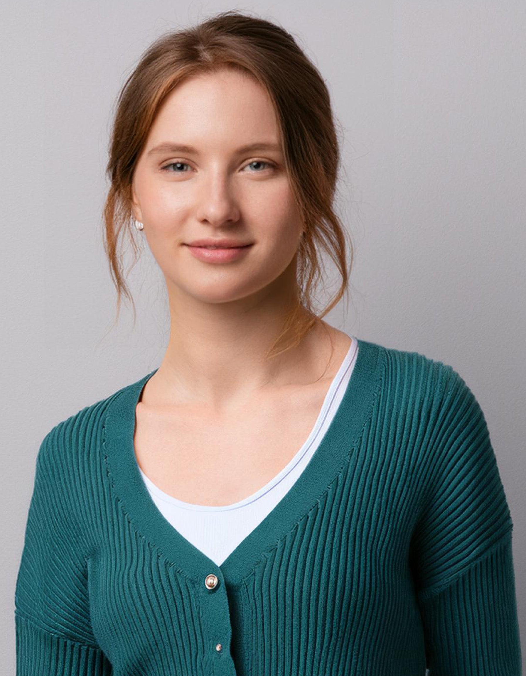 Teal V-Neck Cardigan 3