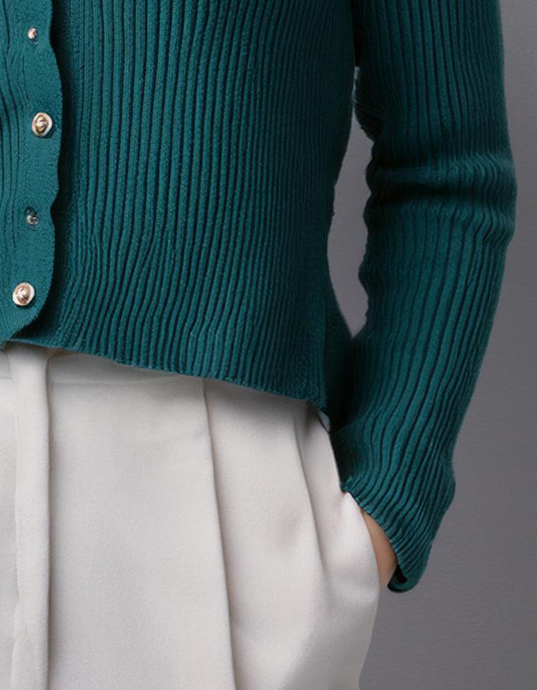 Teal V-Neck Cardigan 4