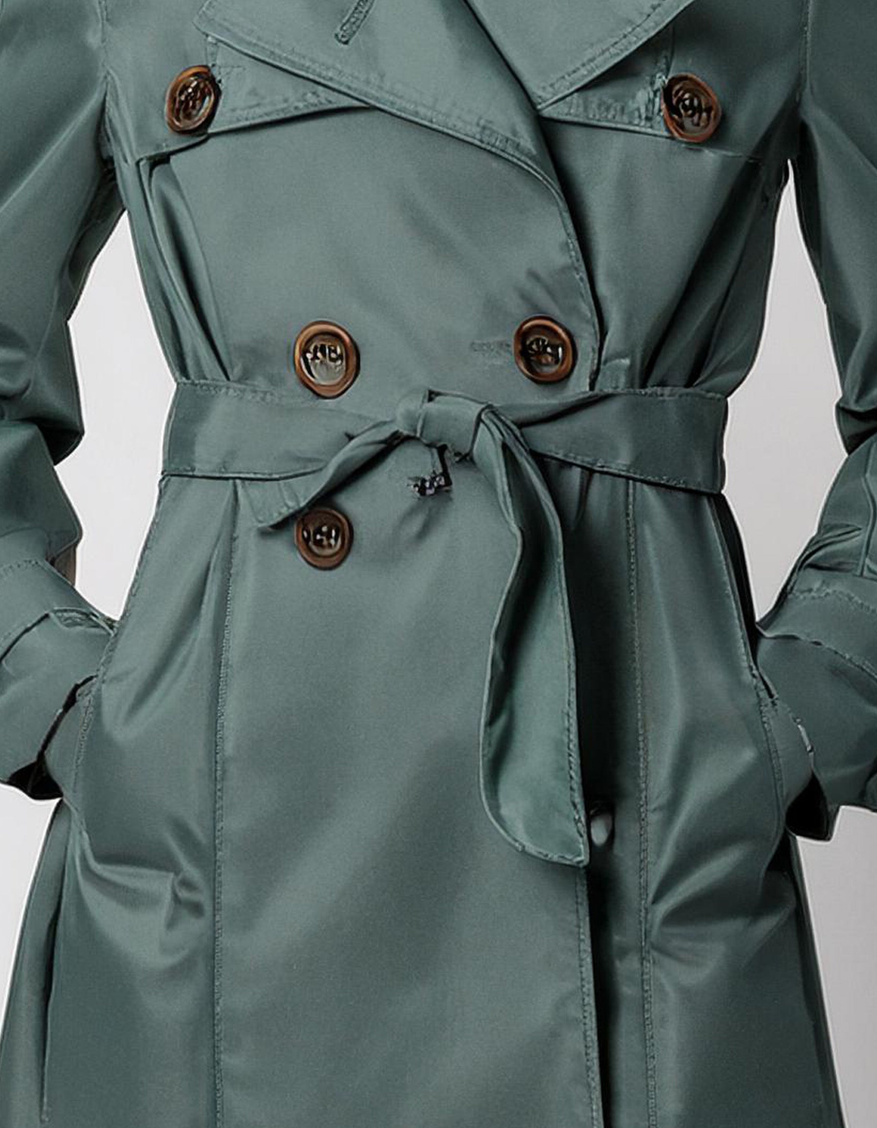 Teal Water-Resistant Trench Coats 3