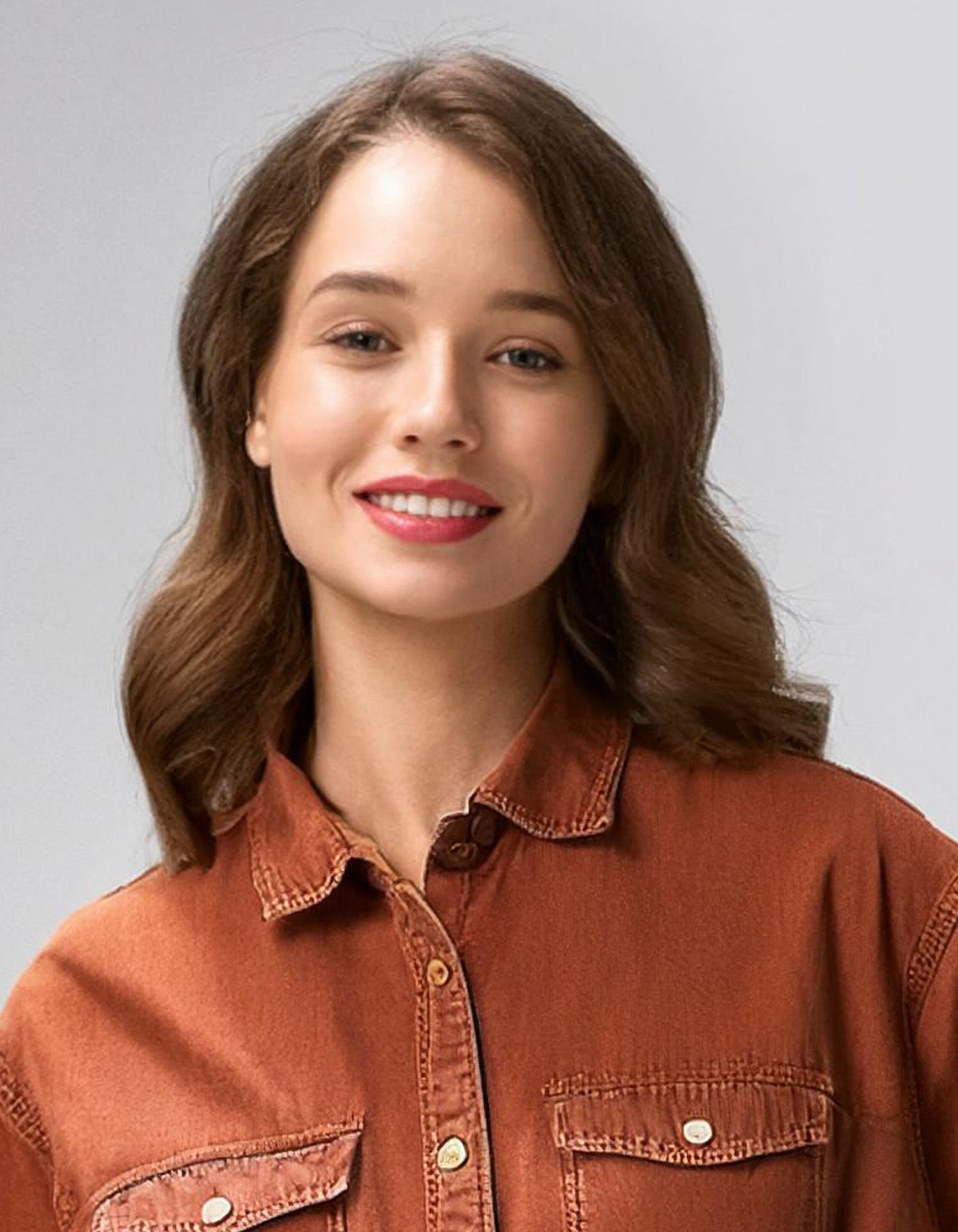 Terracotta Colored Denim Shirt 4