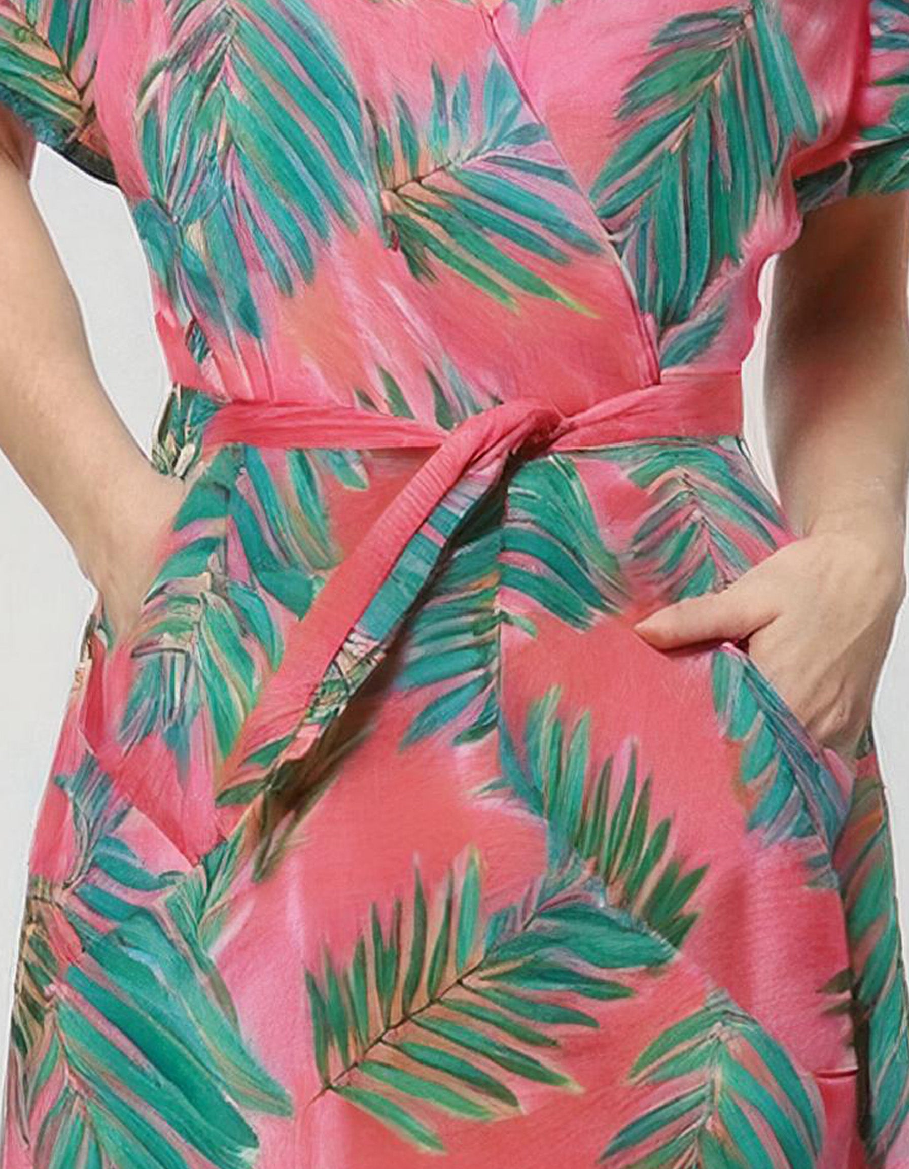 Tropical Leaf Wrap Midi 3