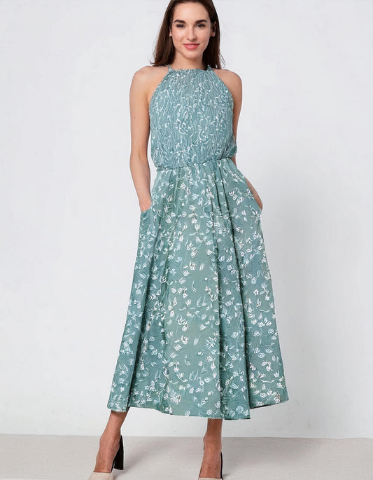 Turquoise Paisley Midi Dress