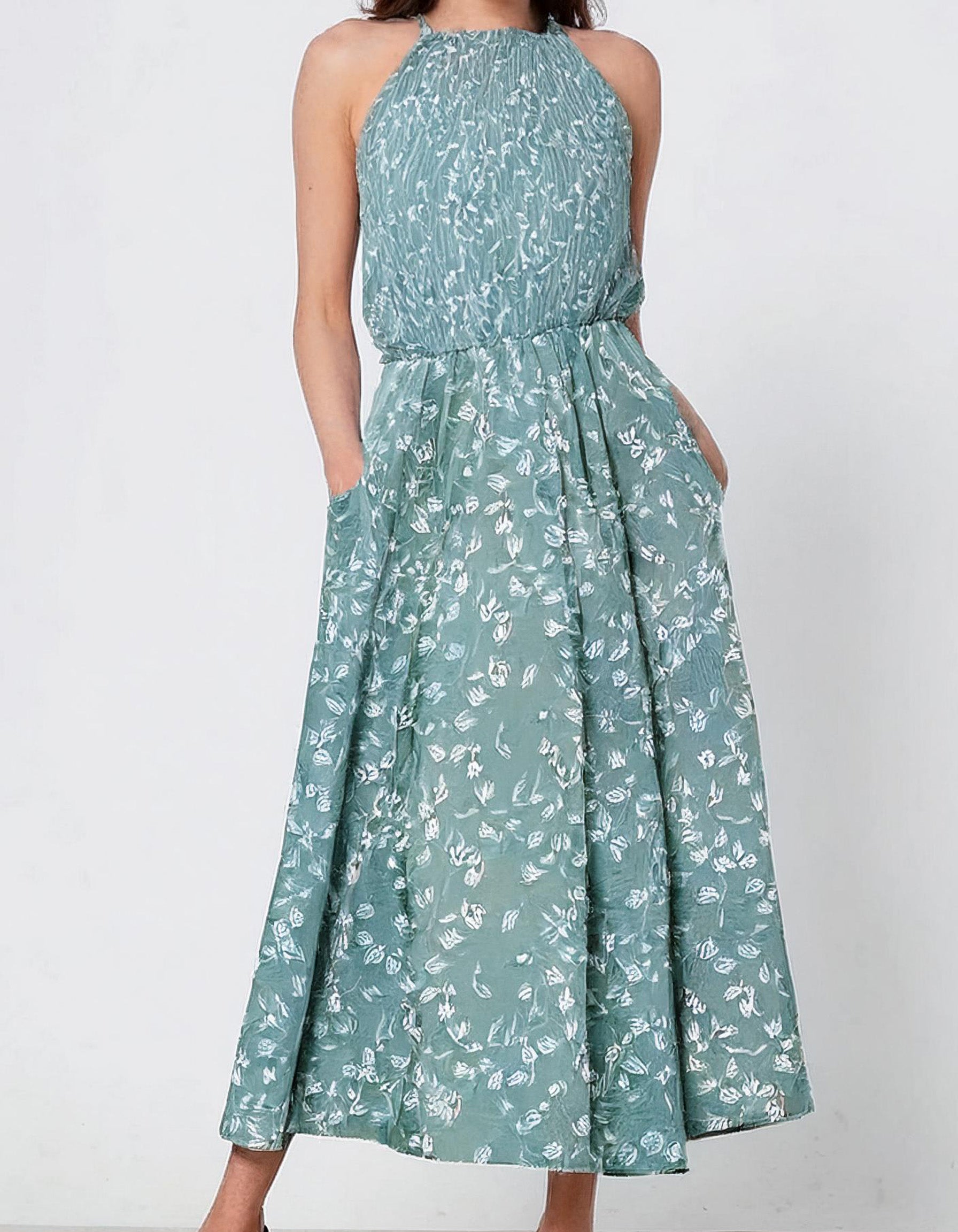 Turquoise Paisley Midi Dress 2