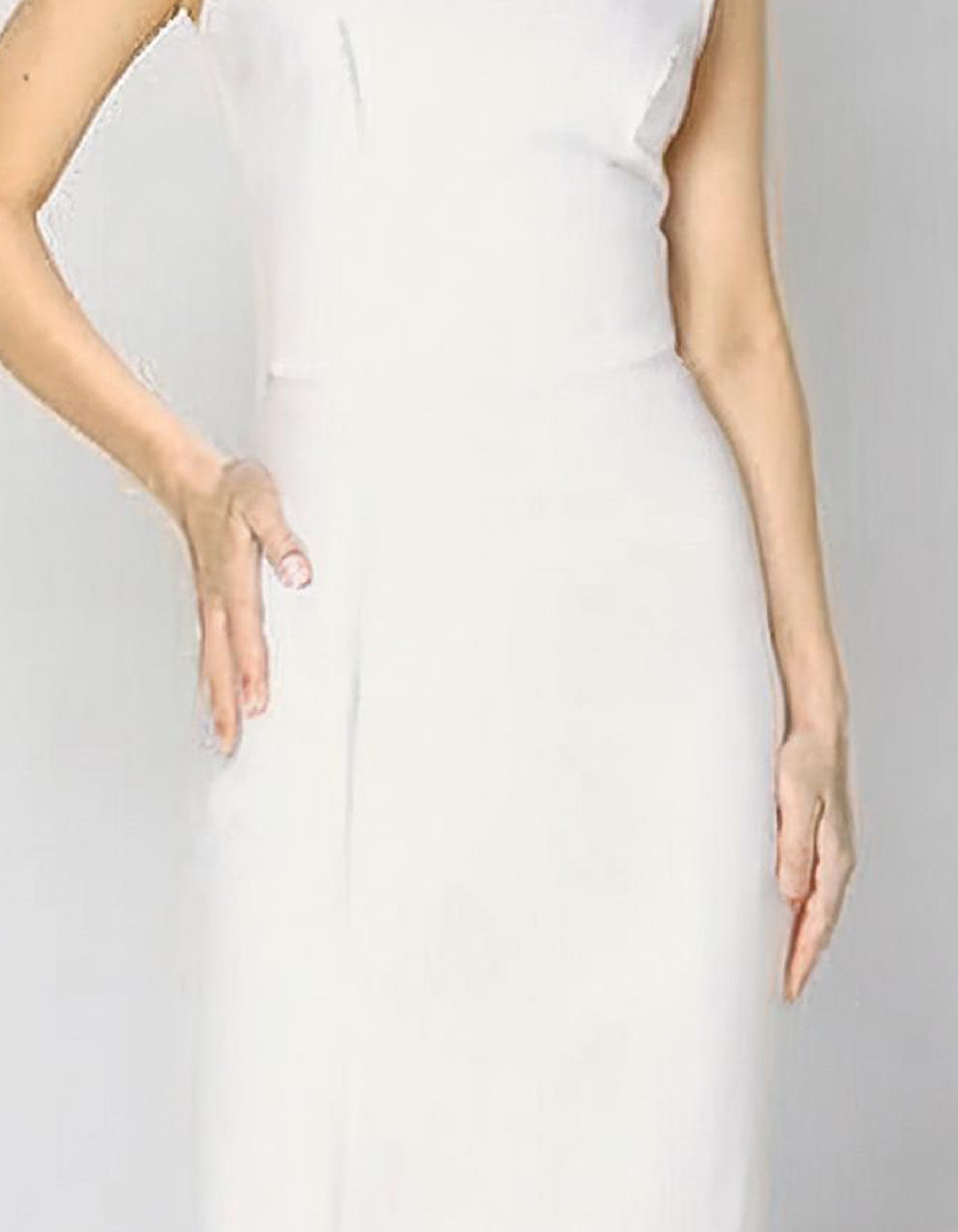 White Cap Sleeve Sheath Dress 3