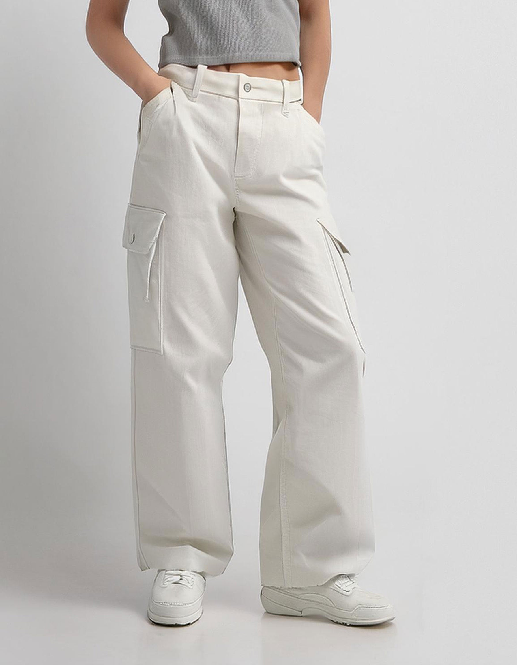 White Cargo Pants 2