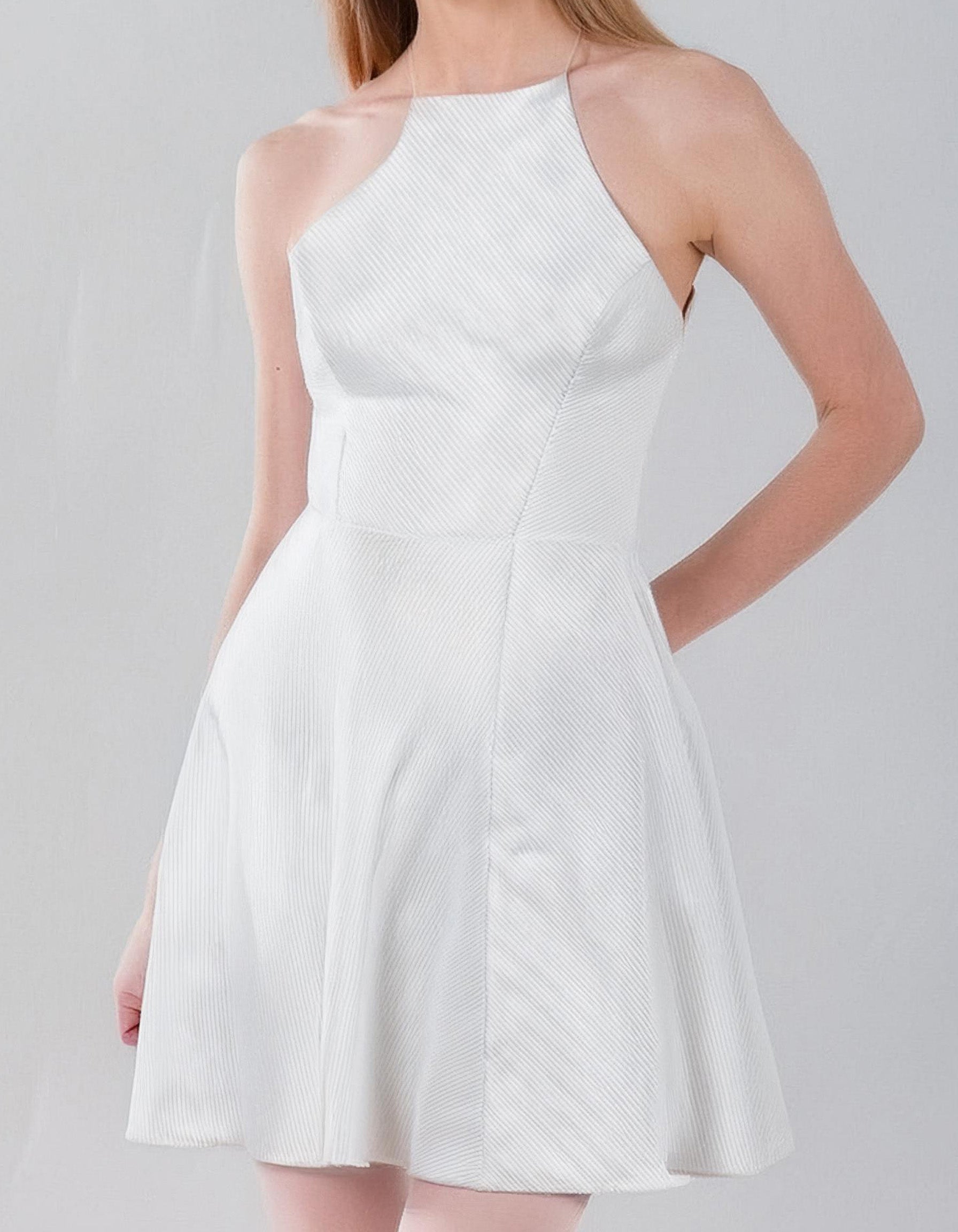 White Fit & Flare A-Line Summer Dress 2