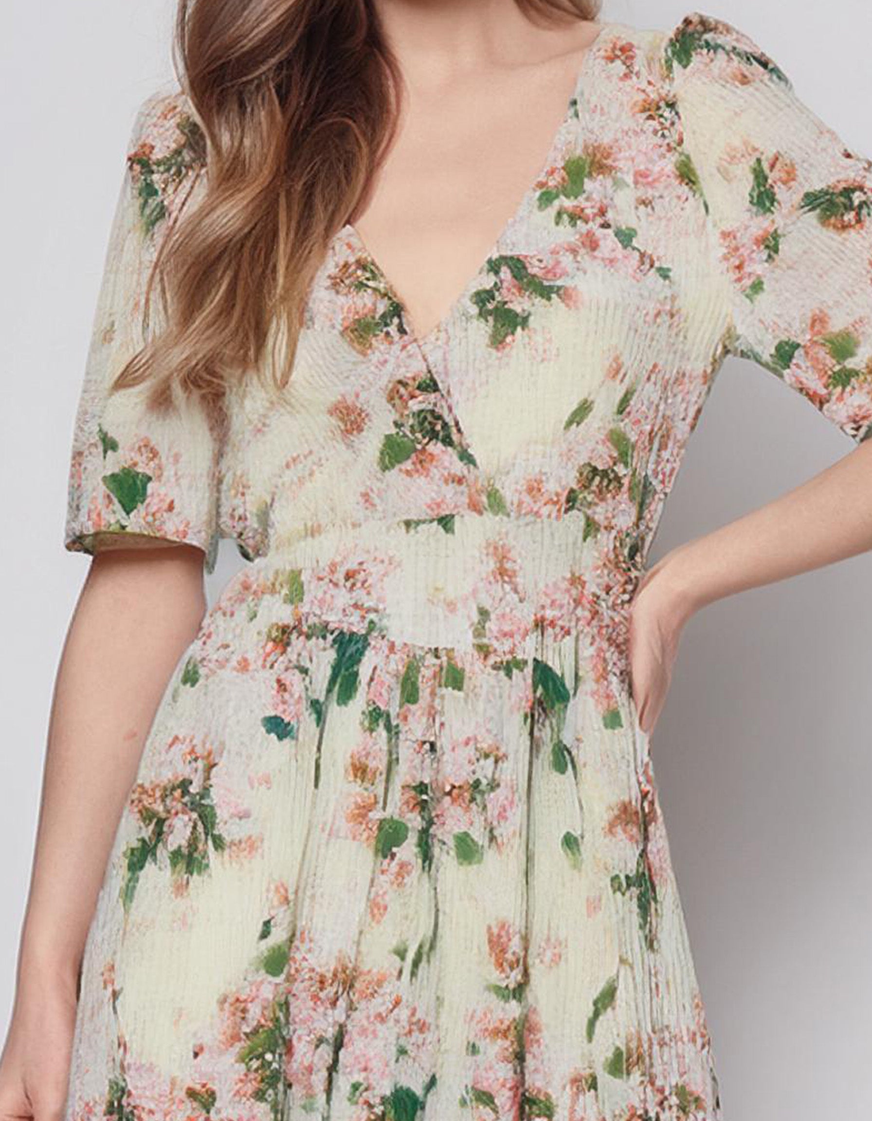 White Floral Swing Midi Dress 3