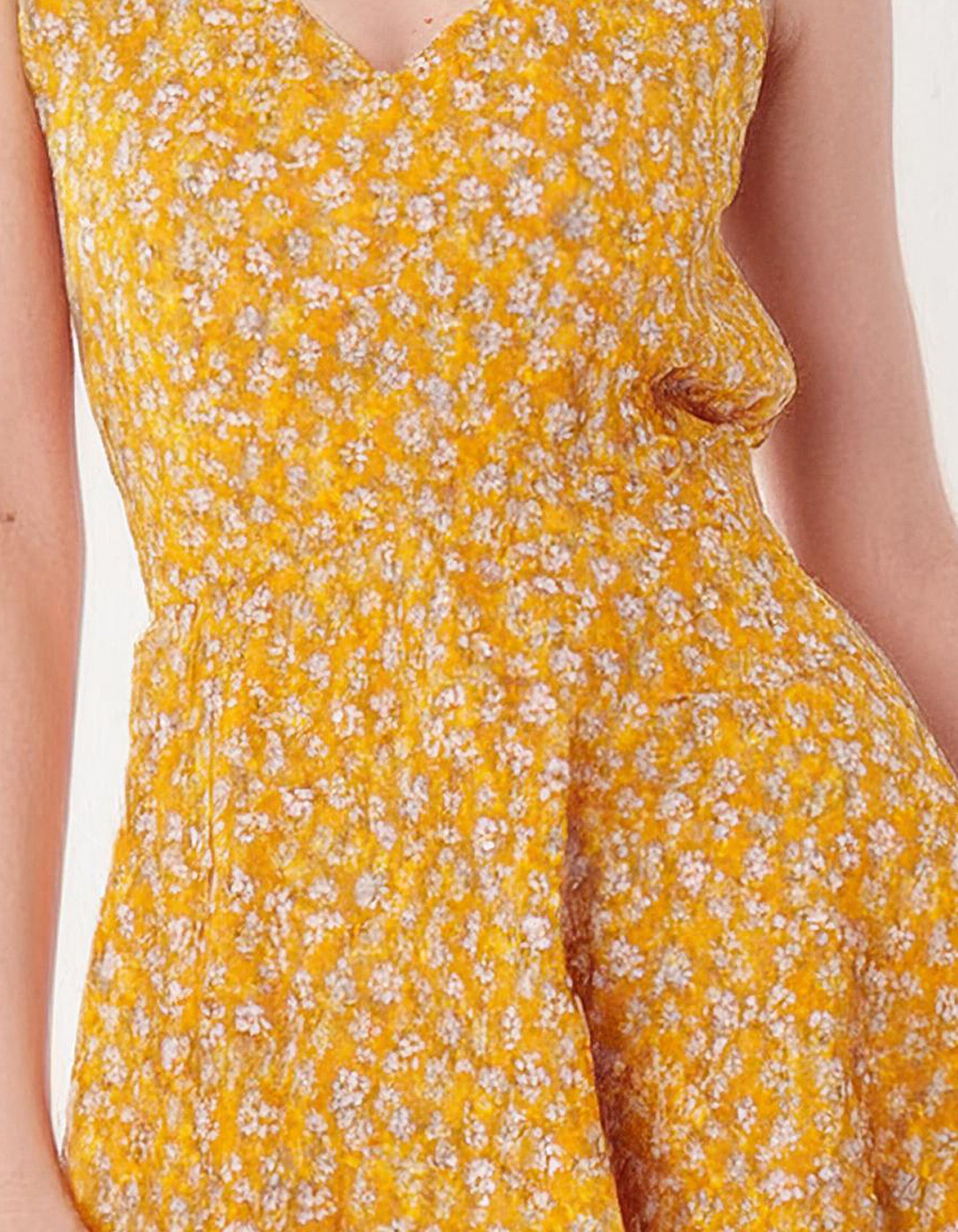 Yellow Floral Sundress A-Line Dress 3