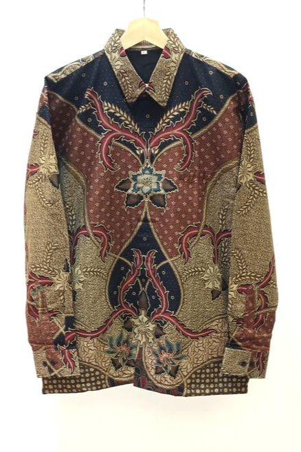 Men's Batik Shirt - Graceful Floral | Long Sleeves